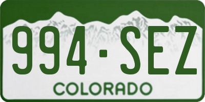 CO license plate 994SEZ