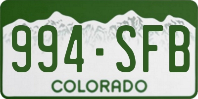 CO license plate 994SFB
