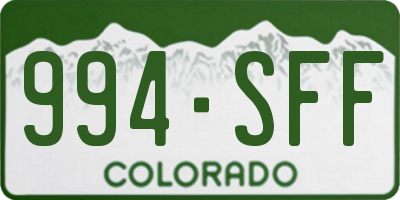 CO license plate 994SFF