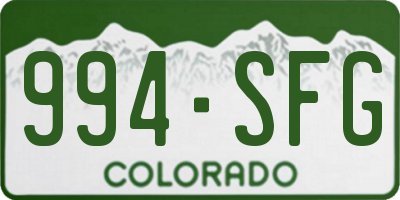 CO license plate 994SFG