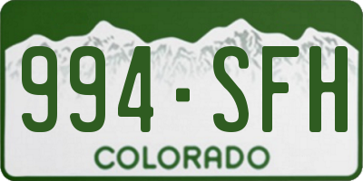 CO license plate 994SFH