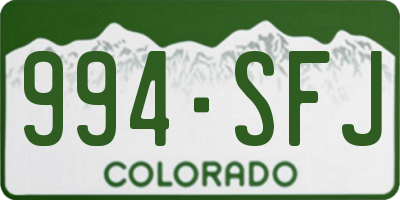 CO license plate 994SFJ