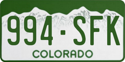 CO license plate 994SFK