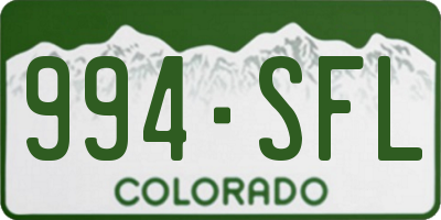 CO license plate 994SFL