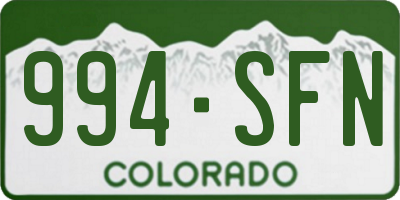 CO license plate 994SFN