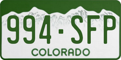 CO license plate 994SFP