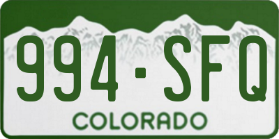 CO license plate 994SFQ
