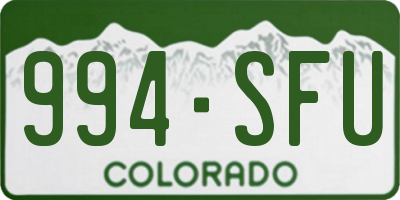 CO license plate 994SFU