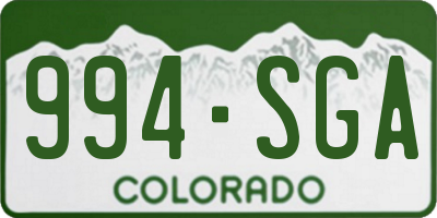 CO license plate 994SGA