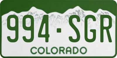 CO license plate 994SGR