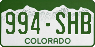 CO license plate 994SHB