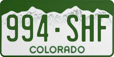 CO license plate 994SHF