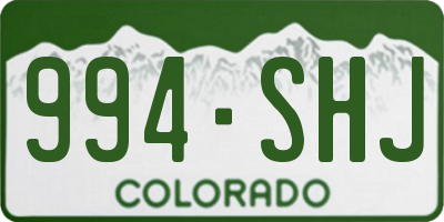 CO license plate 994SHJ