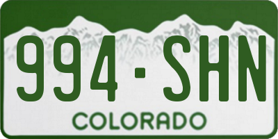 CO license plate 994SHN