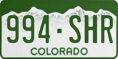 CO license plate 994SHR