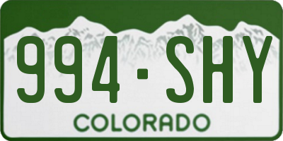 CO license plate 994SHY