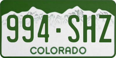 CO license plate 994SHZ