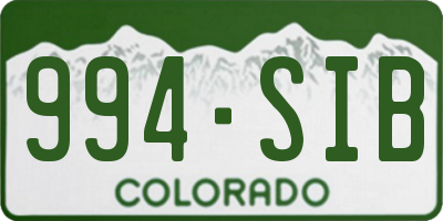CO license plate 994SIB