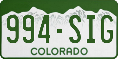CO license plate 994SIG