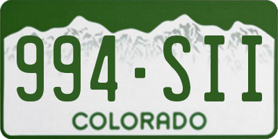 CO license plate 994SII