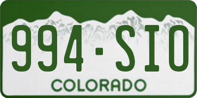 CO license plate 994SIO