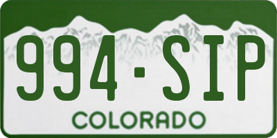 CO license plate 994SIP