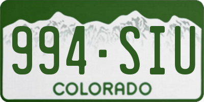CO license plate 994SIU