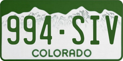 CO license plate 994SIV