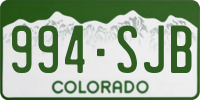 CO license plate 994SJB