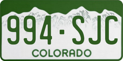 CO license plate 994SJC
