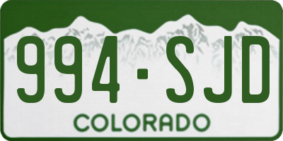 CO license plate 994SJD