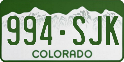 CO license plate 994SJK