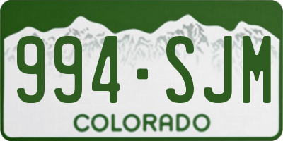 CO license plate 994SJM