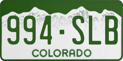 CO license plate 994SLB