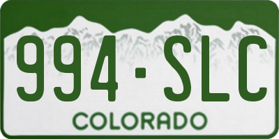 CO license plate 994SLC