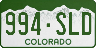 CO license plate 994SLD
