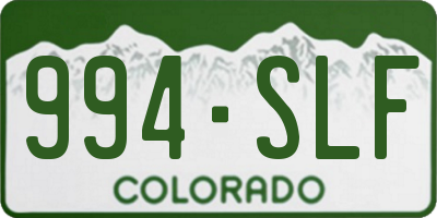 CO license plate 994SLF