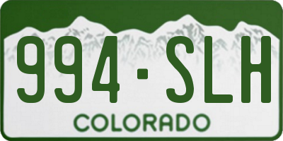 CO license plate 994SLH