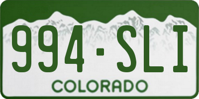 CO license plate 994SLI