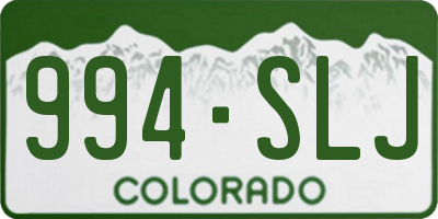 CO license plate 994SLJ