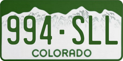 CO license plate 994SLL