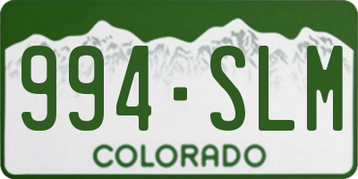 CO license plate 994SLM