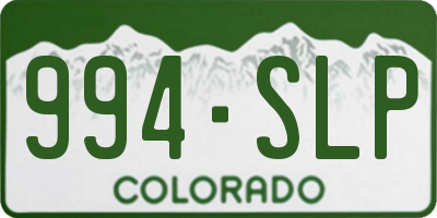 CO license plate 994SLP