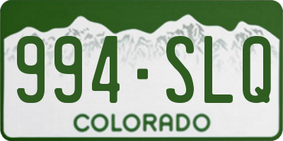 CO license plate 994SLQ