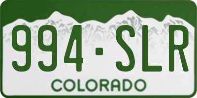CO license plate 994SLR