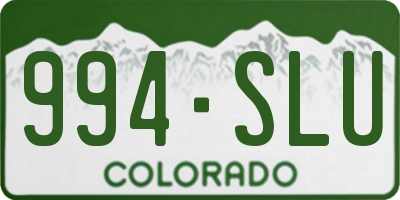 CO license plate 994SLU