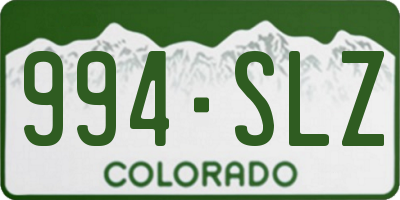 CO license plate 994SLZ