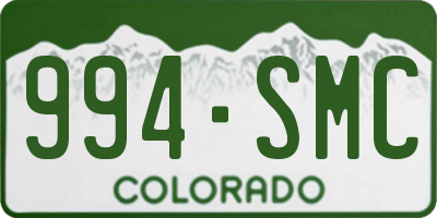 CO license plate 994SMC