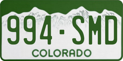 CO license plate 994SMD