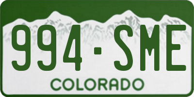 CO license plate 994SME